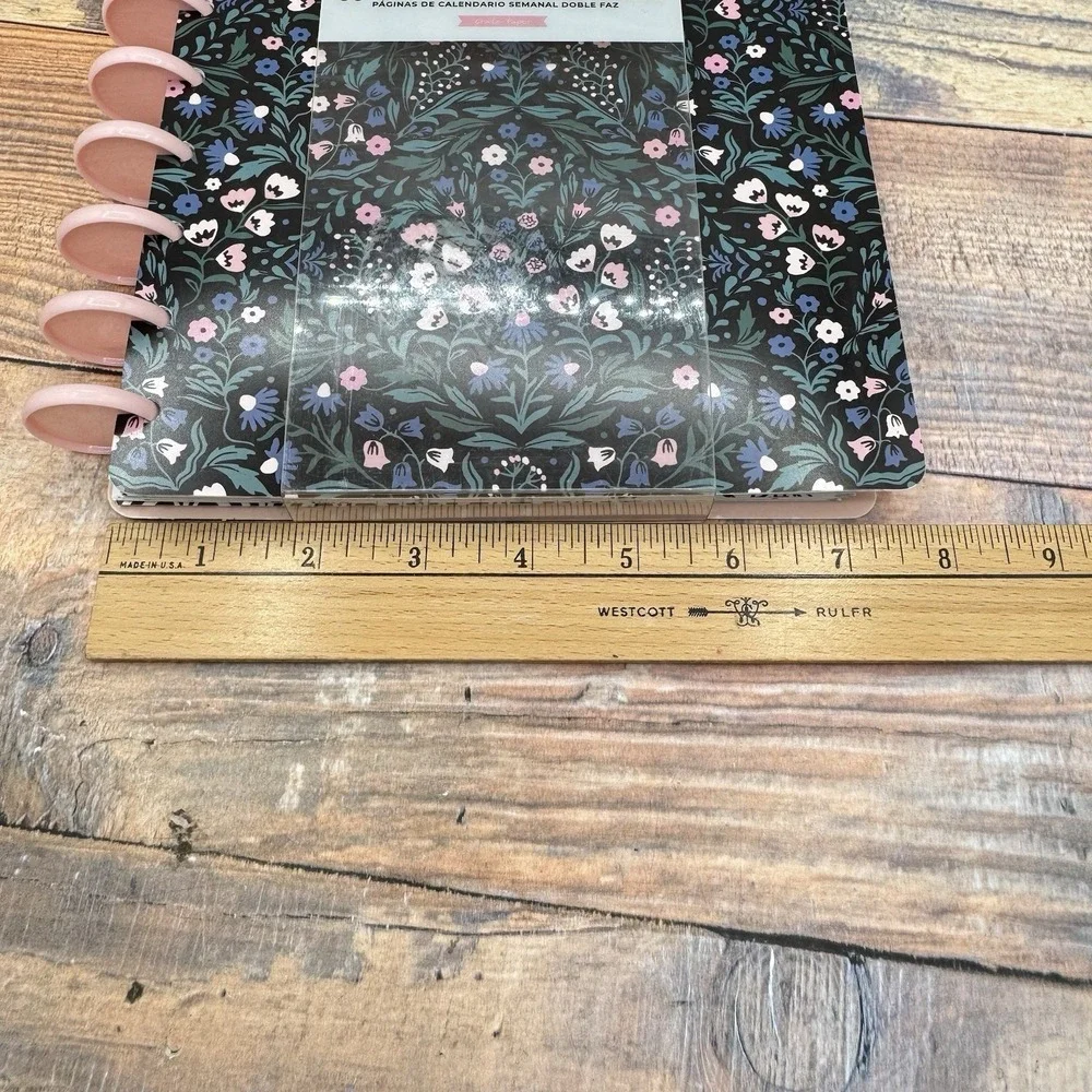 Maggie Holmes Day-To-Day 9 Disc Undated Planner Floral Black Pink Datebook